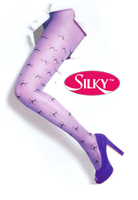 Silky Tattoo Creepy Cats Tights