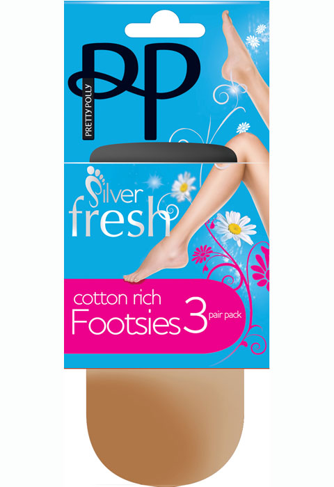 Pretty Polly Silver Fresh Footsie (2 Pair Pack) In Stock At UK Tights