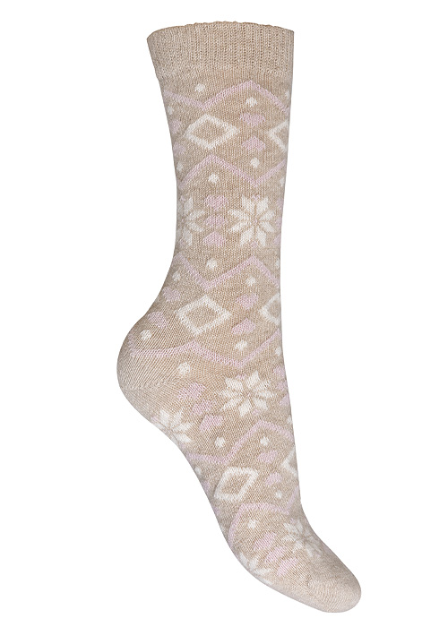 Charnos Cashmere Fairisle Socks SideZoom 2