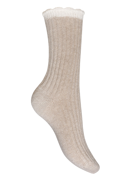 Charnos Cashmere Scallop Top Rib Sock SideZoom 3