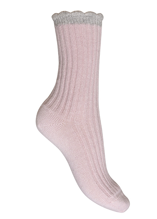 Charnos Cashmere Scallop Top Rib Sock SideZoom 2