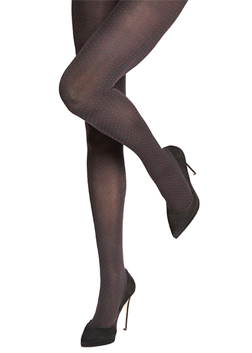 Charnos Opaque Two Tone Spot Tights SideZoom 1