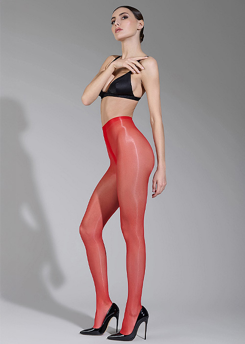 Maison Close Glossy Rouge Glossy Tights SideZoom 1