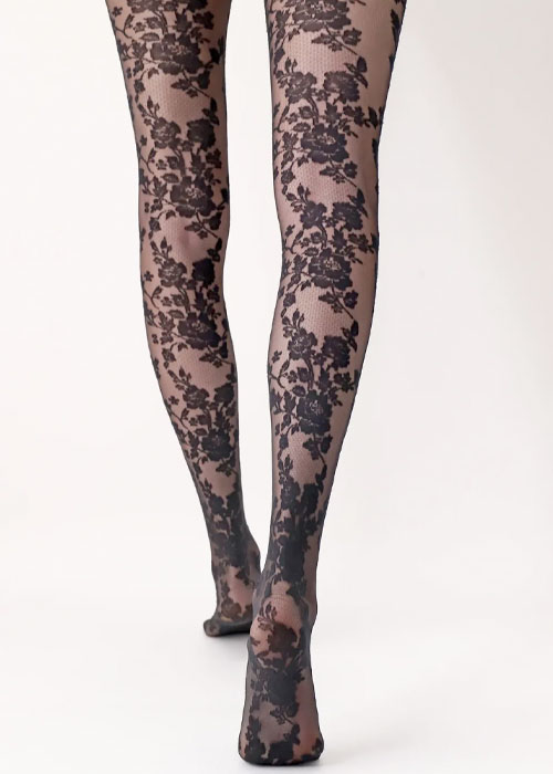 Oroblu Classy Floral Lace Tights SideZoom 2