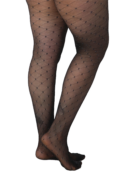 Pamela Mann Criss Cross Glitter Spot Tights SideZoom 4