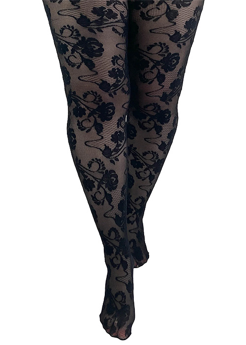 Pamela Mann Fleur Lace Curvy Super Stretch Tights SideZoom 1