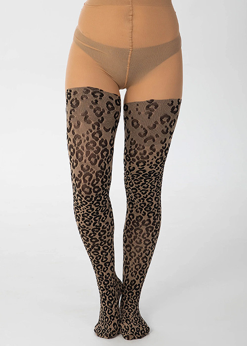 Pamela Mann Knitted Leopard Tights SideZoom 2