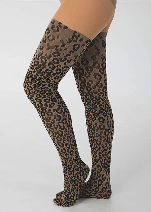 Pamela Mann Knitted Leopard Tights SideZoom 4