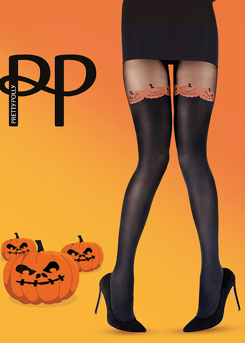 Pretty Polly Pumpkin Mock Hold Ups SideZoom 1