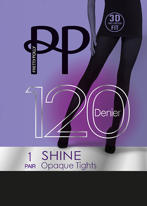 Pretty Polly 120 Denier 3D Shine Tights SideZoom 2