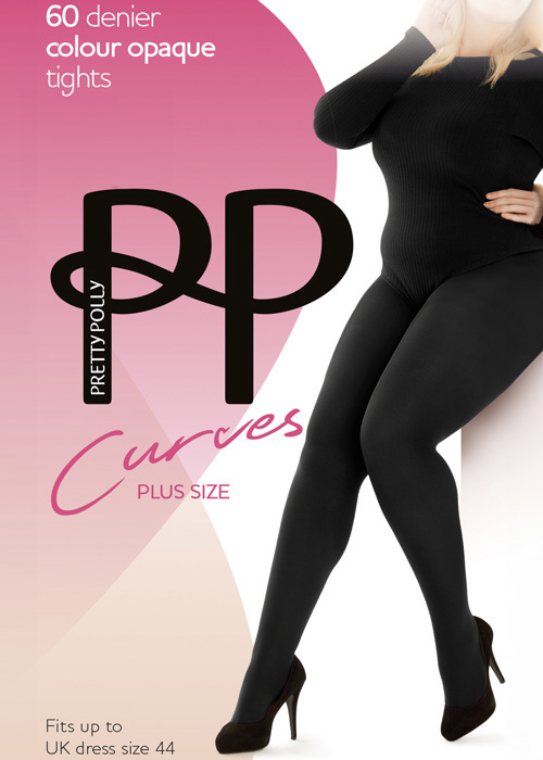 Pretty Polly Curves 60 Denier Plush Opaque Tights SideZoom 2