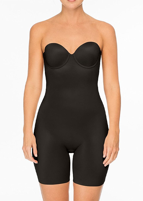 Spanx Suit Your Fancy Strapless Cupped Mid Thigh Bodysuit SideZoom 1